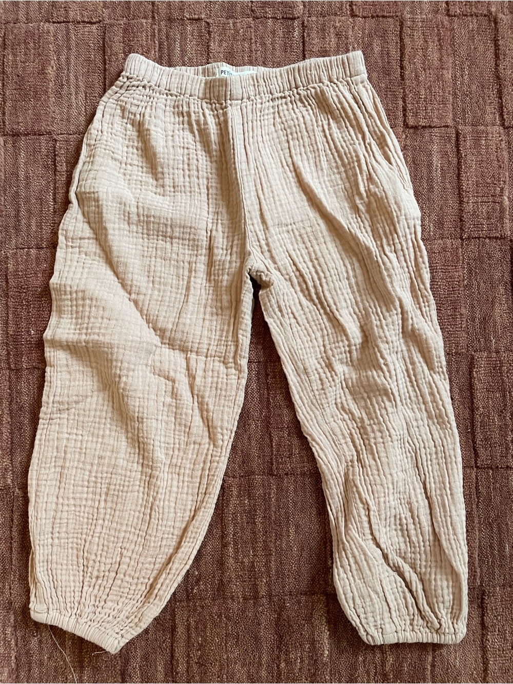 Petits Vilains light pink cotton gauze pants